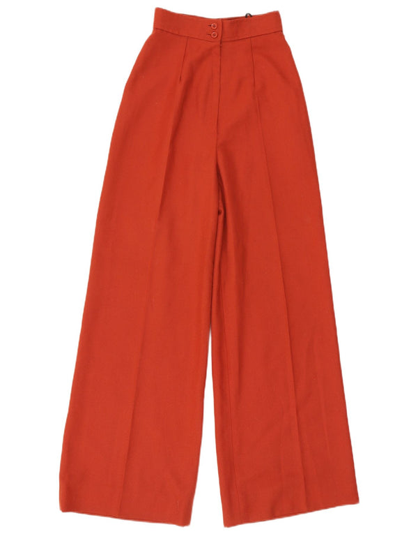 VINTAGE Womens Wide Leg Casual Trousers W23 L30 Orange