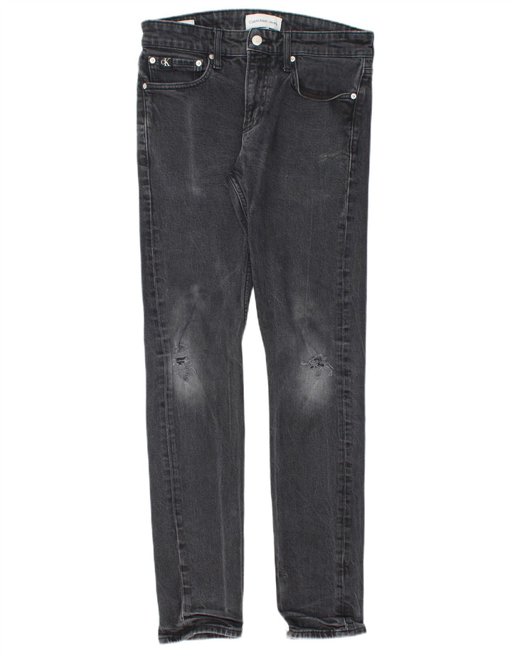 Calvin Klein Mens Distressed Slim Jeans W29 L32 Black Cotton