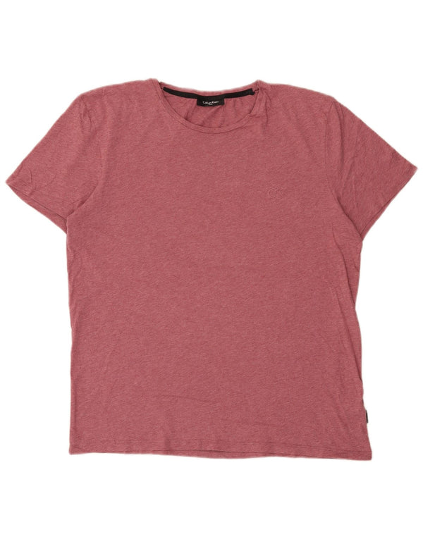 Calvin Klein Womens T-Shirt Top UK 16 Large Pink Cotton