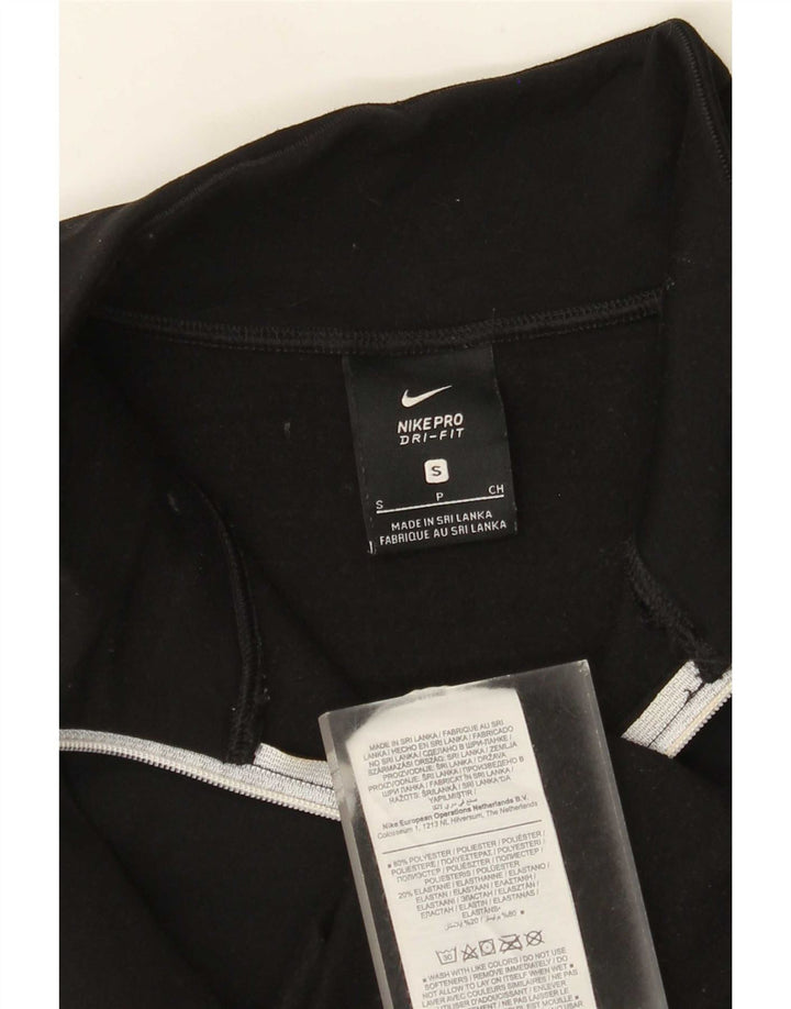 Nike Mens Dri Fit Zip Neck Pullover Tracksuit Top Small Black Polyester