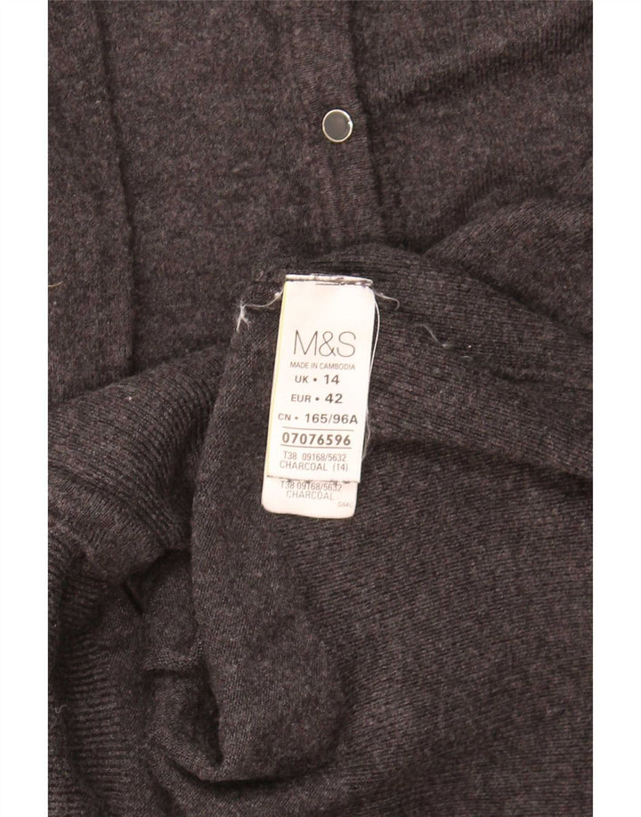 Marks & Spencer Womens Cardigan Sweater UK 14 Medium  Grey Viscose
