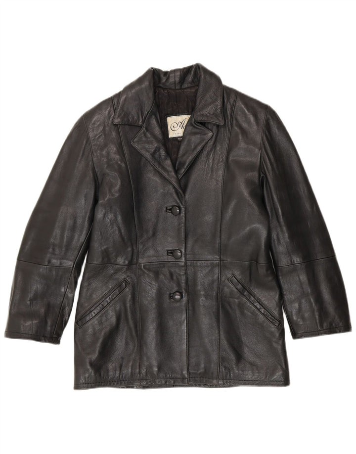 Arianna Womens Leather Jacket IT 42 Medium Black Leather