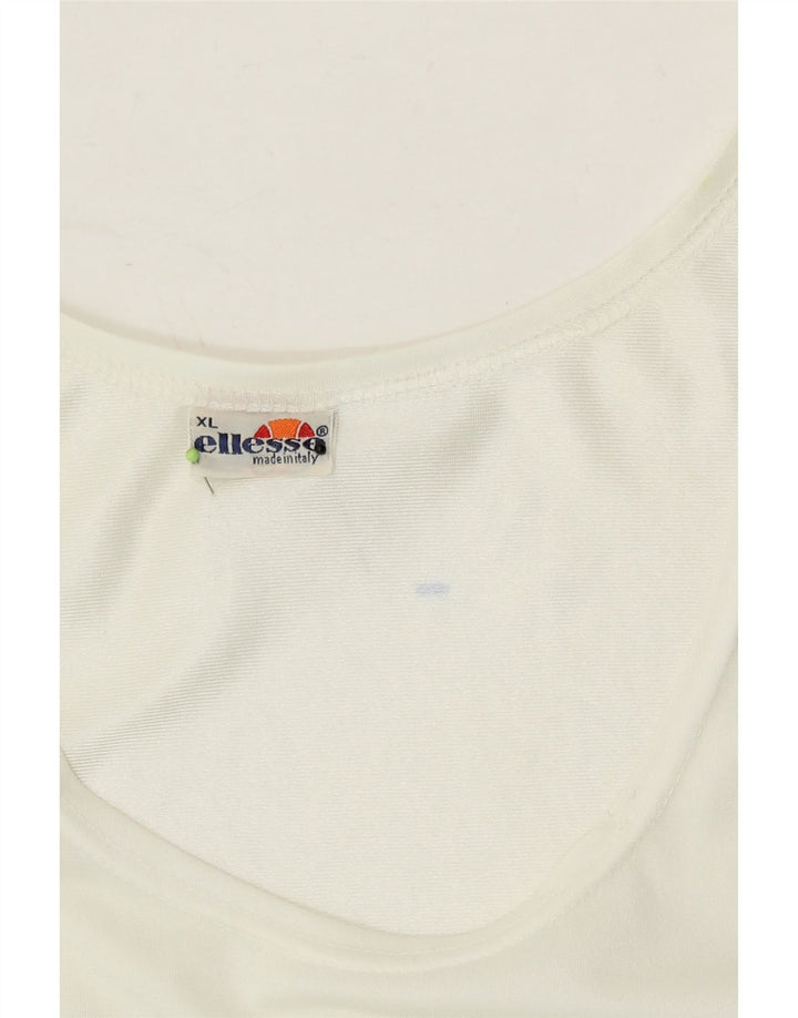 ELLESSE Mens Vest Top XL Off White Vintage Ellesse and Second-Hand Ellesse from Messina Hembry 
