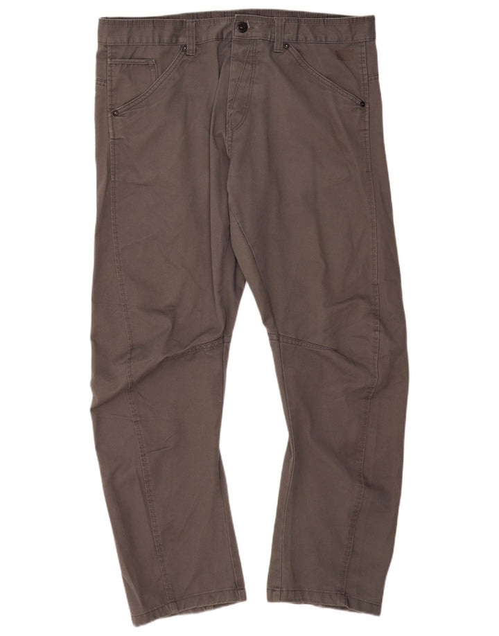 JACK & JONES Mens Straight Casual Trousers W38 L32 Grey Polyester