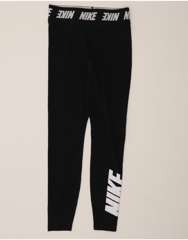 Nike Womens Graphic Leggings UK 10 Small  Black Cotton
