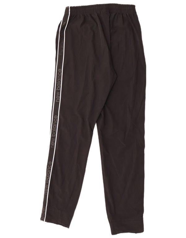 New Balance Mens Graphic Tracksuit Trousers Joggers Small Black Polyester