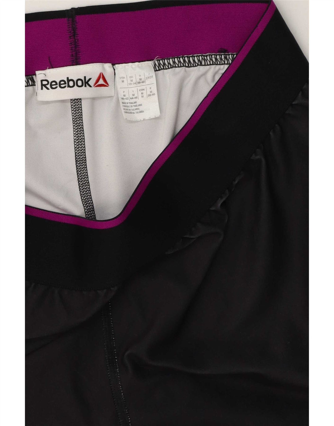 Reebok Womens Graphic Leggings UK 12/14 Medium Black Colourblock