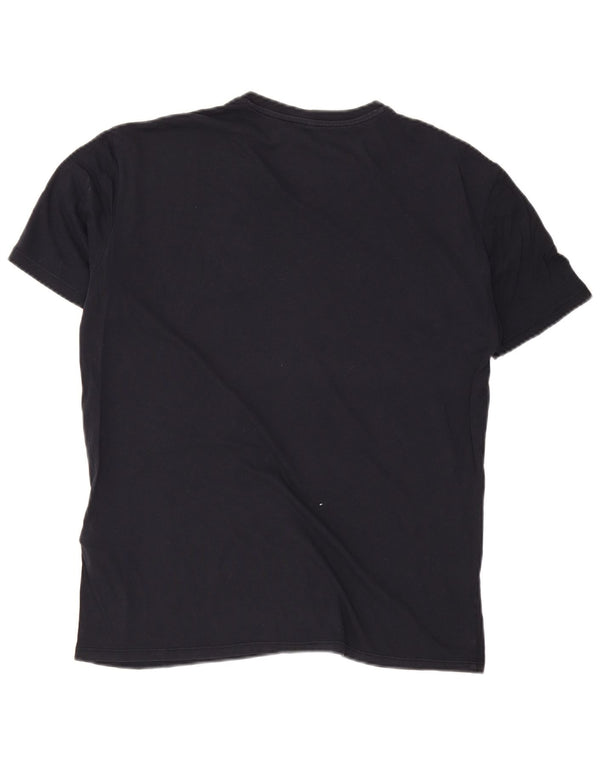 Armani Jeans Mens T-Shirt Top Large Navy Blue Cotton