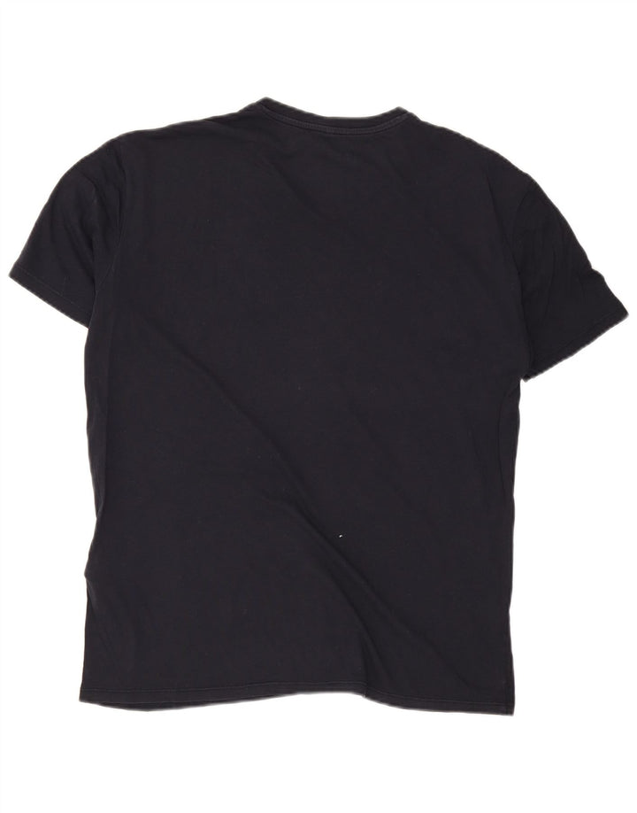 Armani Jeans Mens T-Shirt Top Large Navy Blue Cotton