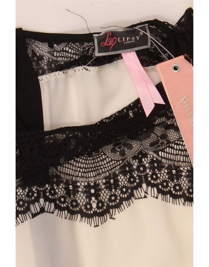 Lipsy Womens Shirt Blouse UK 12 Medium White Floral Polyester