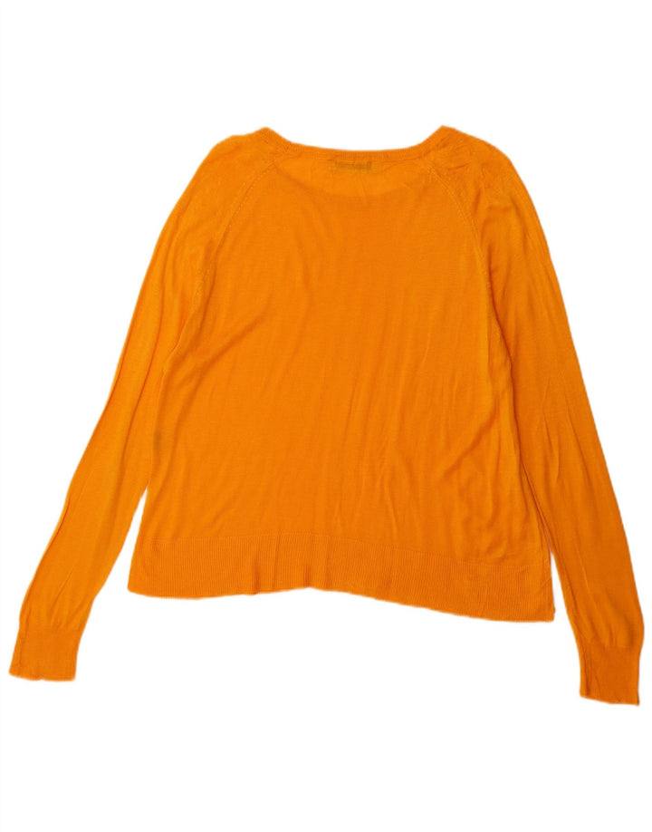 ZARA Womens Boat Neck Jumper Sweater UK 10 Small Orange