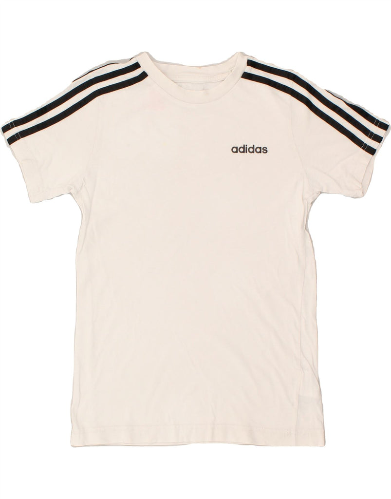 ADIDAS Boys T-Shirt Top 9-10 Years White Cotton | Vintage Adidas | Thrift | Second-Hand Adidas | Used Clothing | Messina Hembry 