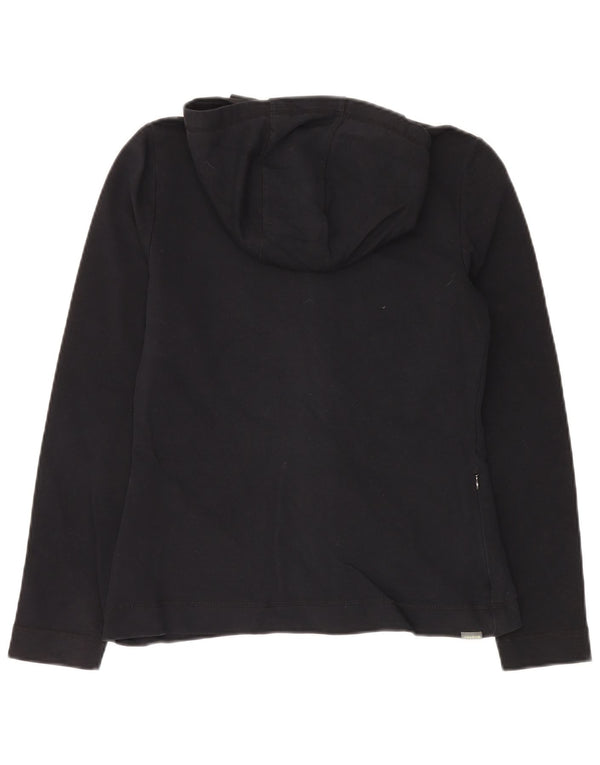 REEBOK Womens Zip Hoodie Sweater UK 10 Small Black Cotton