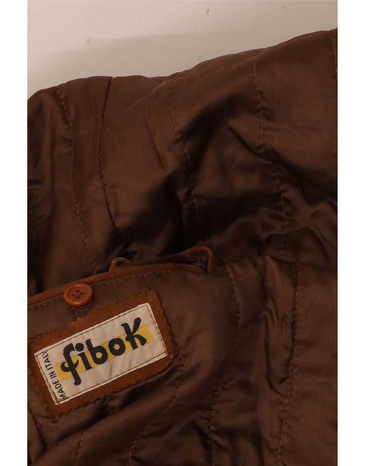 Fibok Mens Military Suede Jacket UK 42 XL Beige