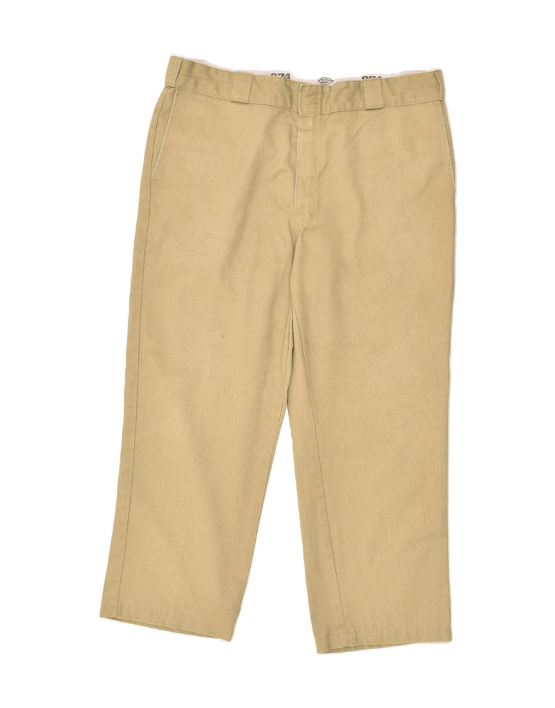 DICKIES Mens Straight Chino Trousers IT 54 2XL W38 L26 Beige Polyester | Vintage Dickies | Thrift | Second-Hand Dickies | Used Clothing | Messina Hembry 