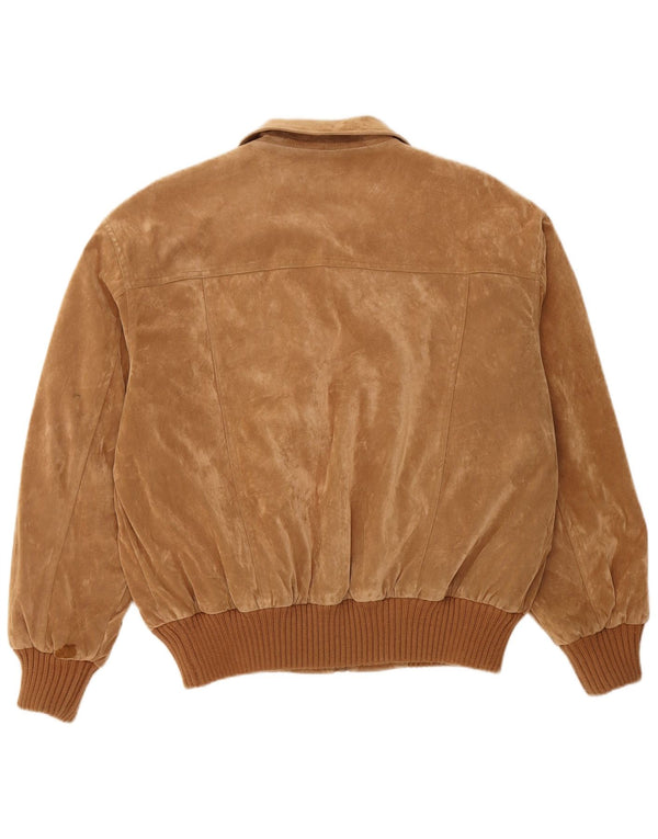 VINTAGE Mens Bomber Jacket UK 42 XL Brown Polyester