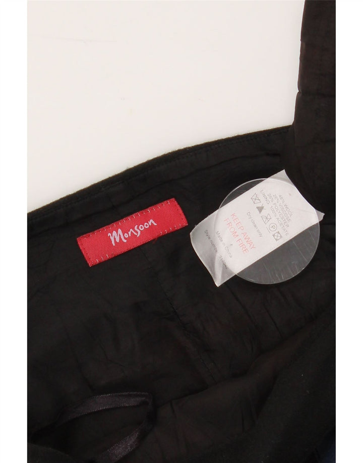 MONSOON Womens Midi Skirt W34 Large Black Geometric Wool Vintage Monsoon and Second-Hand Monsoon from Messina Hembry 