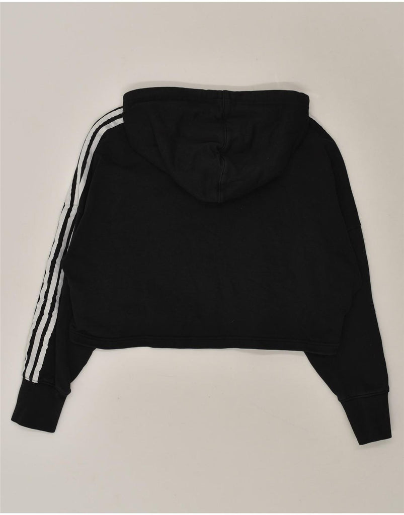 ADIDAS Womens Oversized Hoodie Jumper UK 12 Medium Black Cotton | Vintage Adidas | Thrift | Second-Hand Adidas | Used Clothing | Messina Hembry 