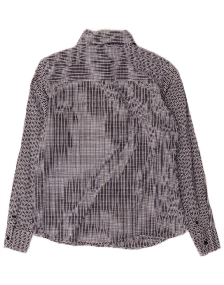Benetton Boys Shirt 10-11 Years XL Blue Gingham Cotton