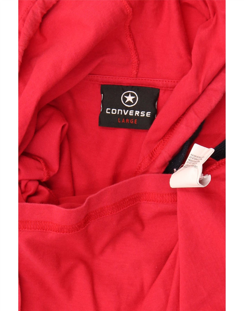 CONVERSE Womens Hooded T-Shirt Top UK 16 Large Red Cotton Vintage Converse and Second-Hand Converse from Messina Hembry 