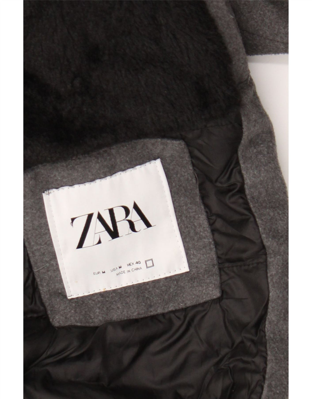 Zara Mens Overcoat UK 38 Medium Grey
