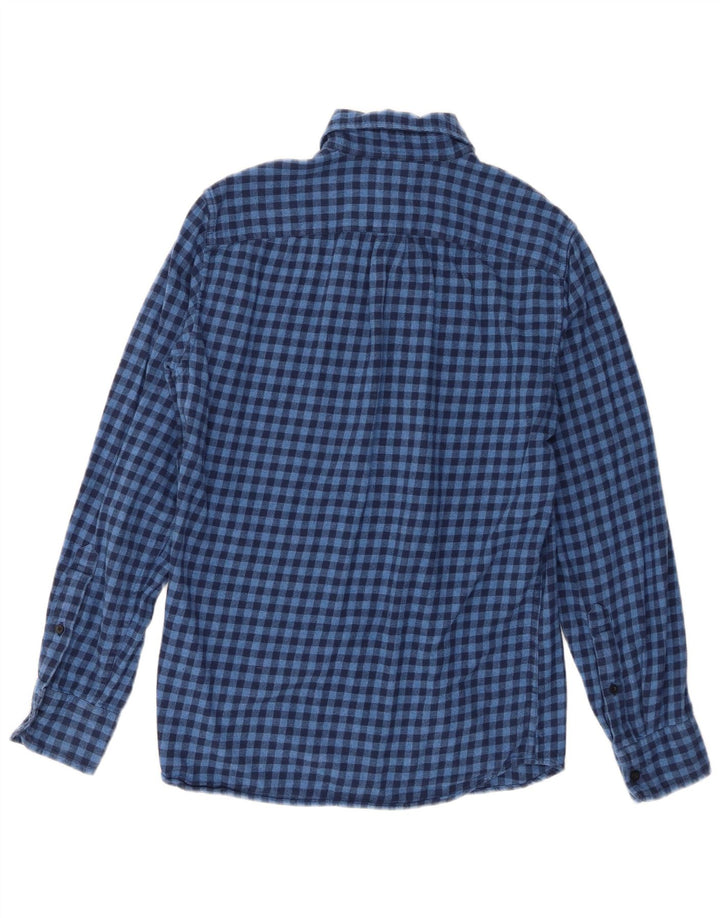 J. Crew Mens Slim Fit Flannel Shirt Small Blue Gingham Cotton