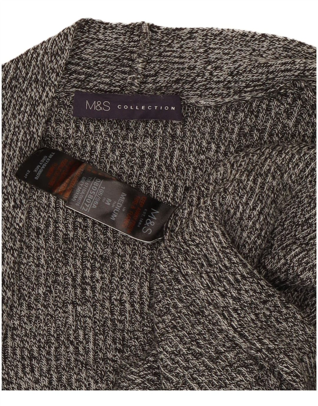 Marks & Spencer Womens Sleeveless Cardigan Sweater UK 14 Medium Grey