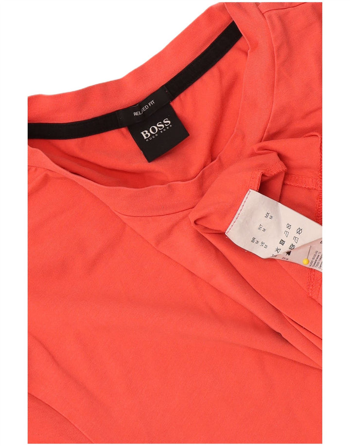 Hugo Boss Mens Relaxed Fit T-Shirt Top Medium Orange Cotton