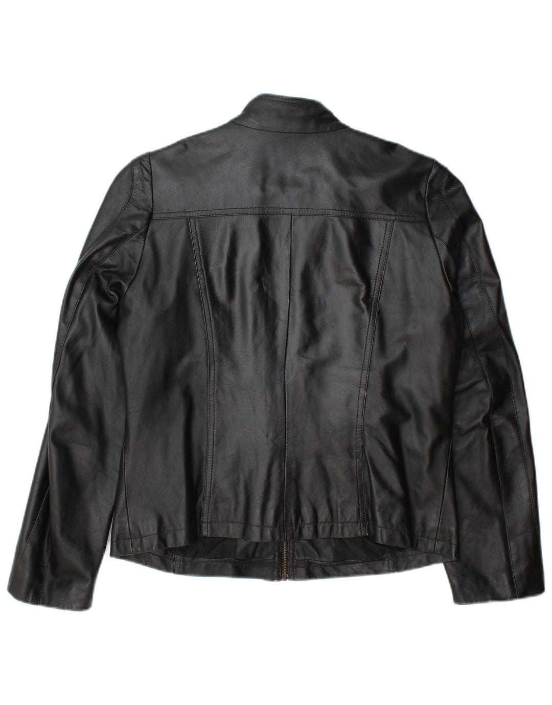 Vintage Womens Leather Jacket IT 46 Large Black Leather
