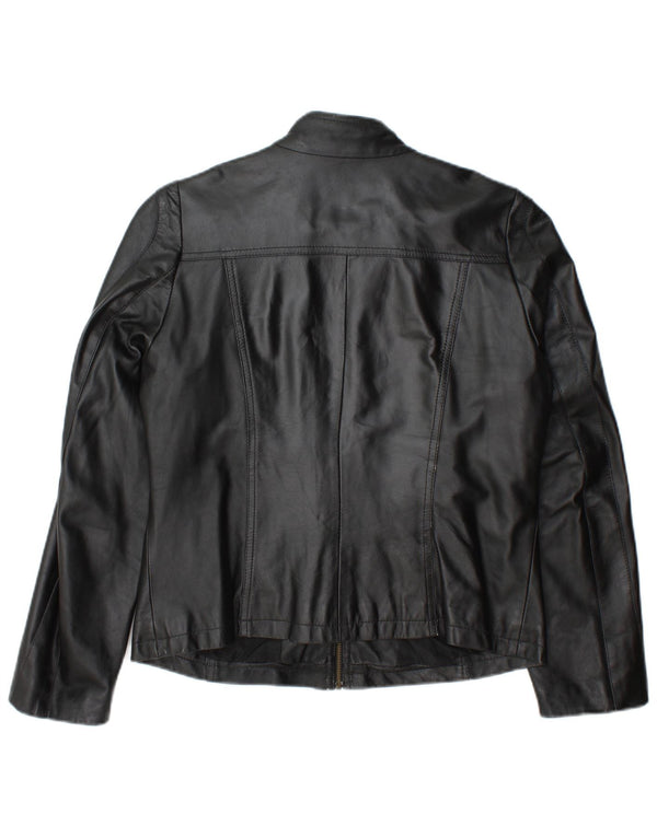 Vintage Womens Leather Jacket IT 46 Large Black Leather