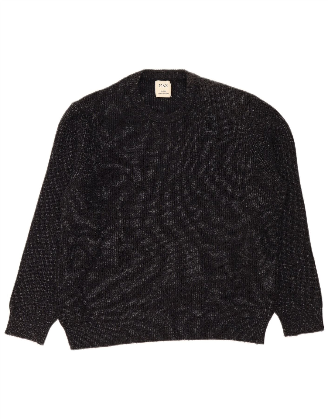 Marks & Spencer Mens Crew Neck Jumper Sweater XL Navy Blue Flecked