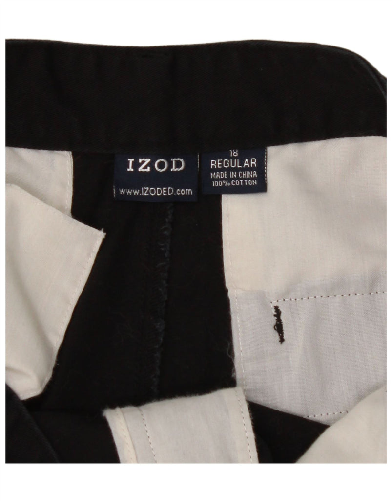 IZOD Boys Regular Chino Trousers 15-16 Years W30 L39 Black Cotton Vintage Izod and Second-Hand Izod from Messina Hembry 