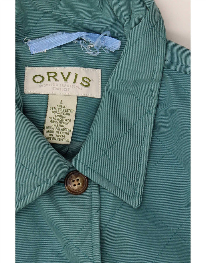 Orvis Womens Quilted Jacket UK 16 Large Blue Polyester