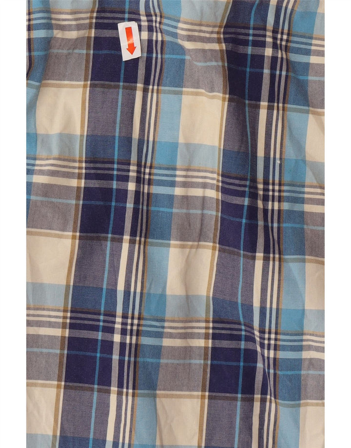 SUPERDRY Mens Short Sleeve Shirt XL Blue Check Cotton