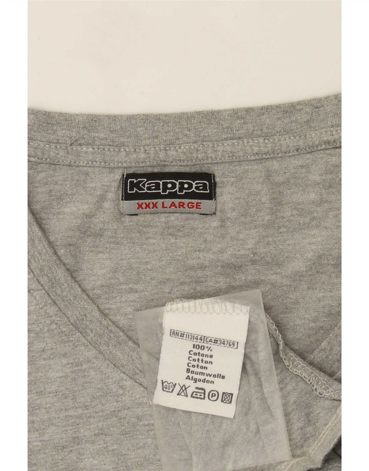 Kappa Mens T-Shirt Top 3XL Grey Cotton