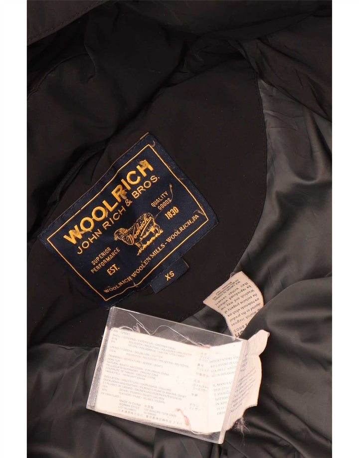 Woolrich Womens Hooded Padded Jacket UK 6 XS Black Polyester