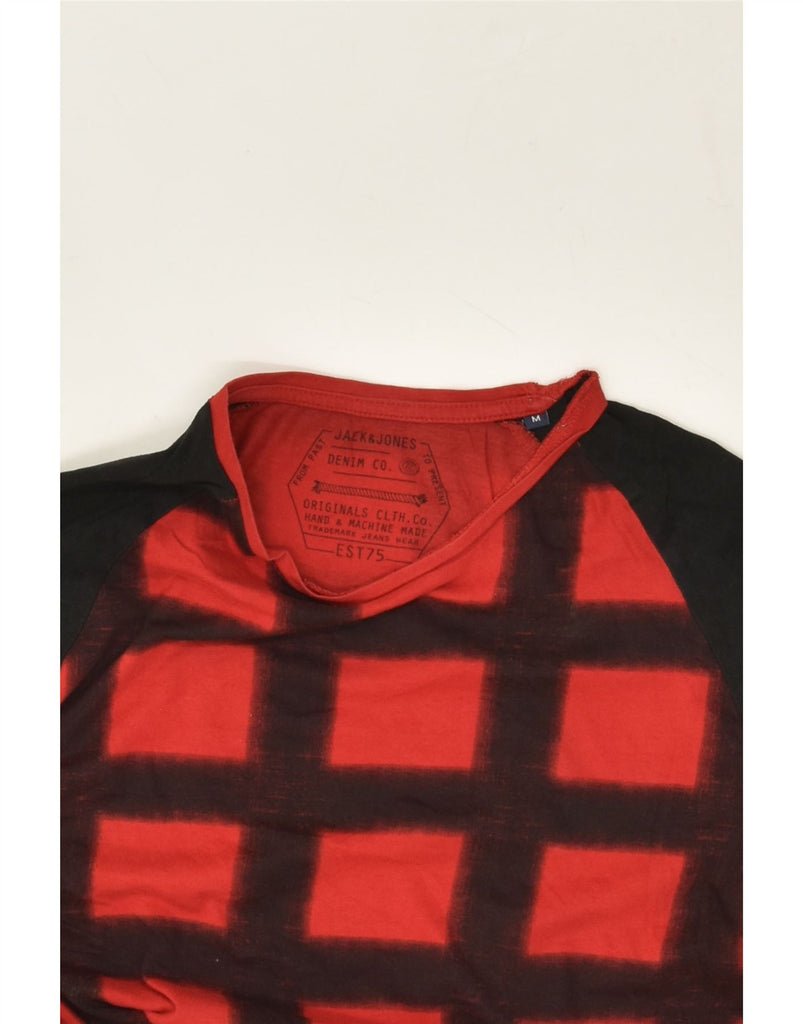 JACK & JONES Mens T-Shirt Top Medium Red Check Cotton | Vintage Jack & Jones | Thrift | Second-Hand Jack & Jones | Used Clothing | Messina Hembry 