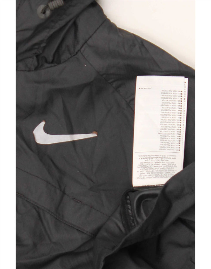Nike Womens Hooded Rain Jacket UK 12 Medium Black Polyester