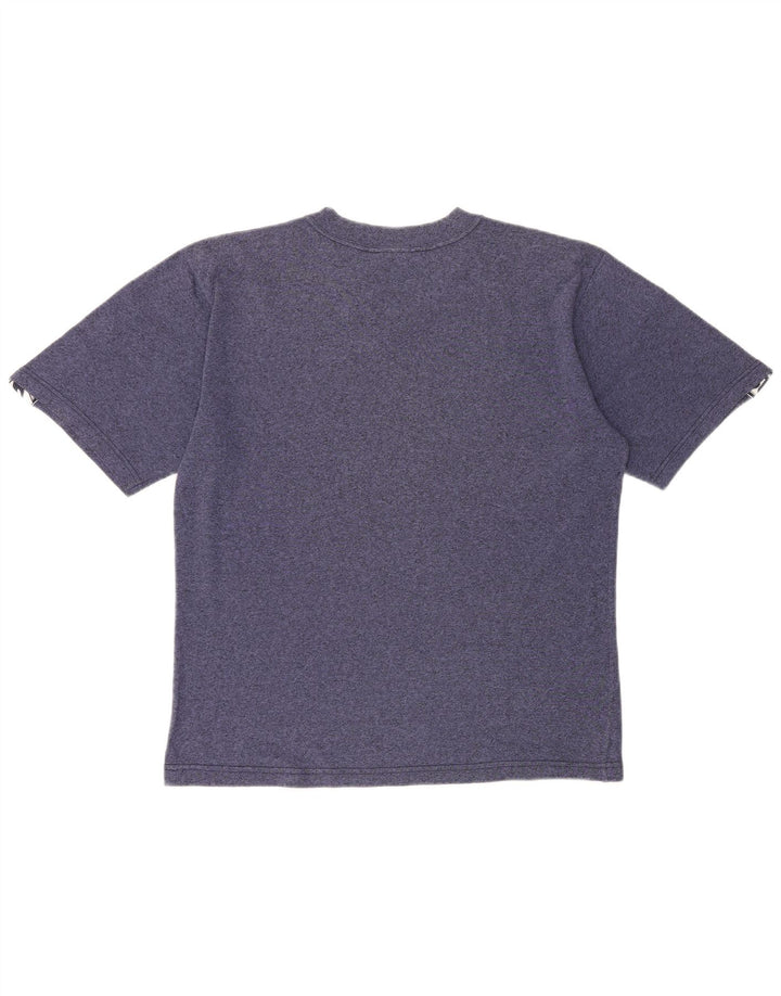Asics Mens Graphic T-Shirt Top Large Navy Blue Flecked Cotton