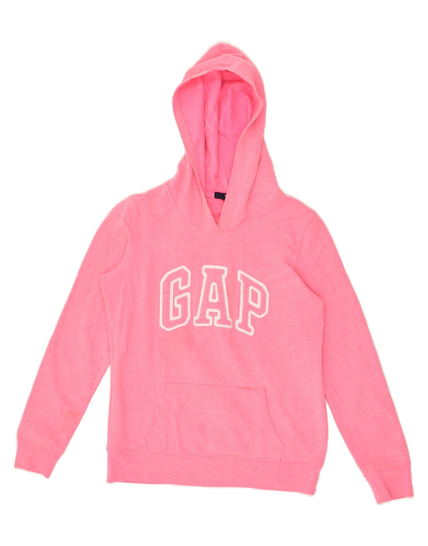 GAP Womens Loose Fit Graphic Hoodie Jumper UK 6 XS Pink Cotton Vintage Second Hand Clothing Online Messina Hembry