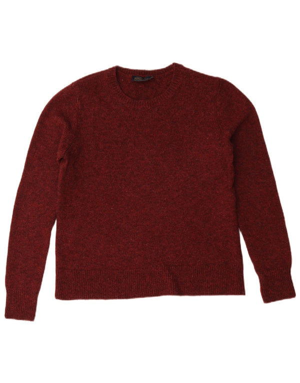 Pendleton Womens Crew Neck Jumper Sweater UK 10 Small Burgundy Flecked