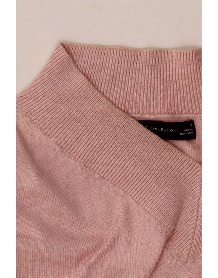 Marks & Spencer Womens Oversized V-Neck Jumper Sweater UK 14 Medium Pink