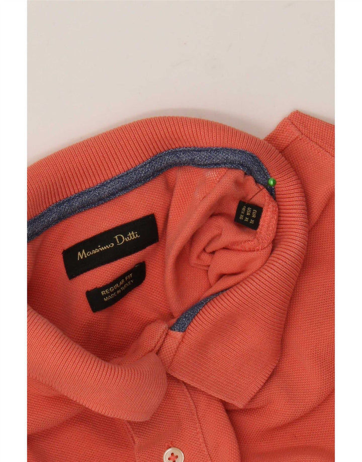 Massimo Dutti Mens Regular Fit Polo Shirt XL Orange