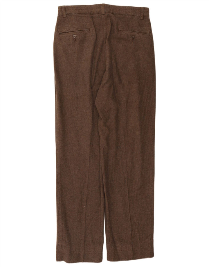 Polo Ralph Lauren Mens Casual Trousers W31 L30 Brown Herringbone Cotton
