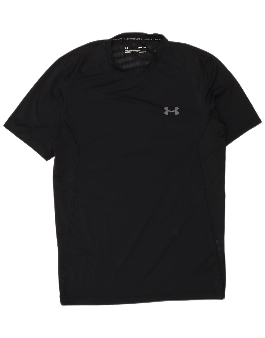 UNDER ARMOUR Mens Heat Gear T-Shirt Top Medium Black Polyester