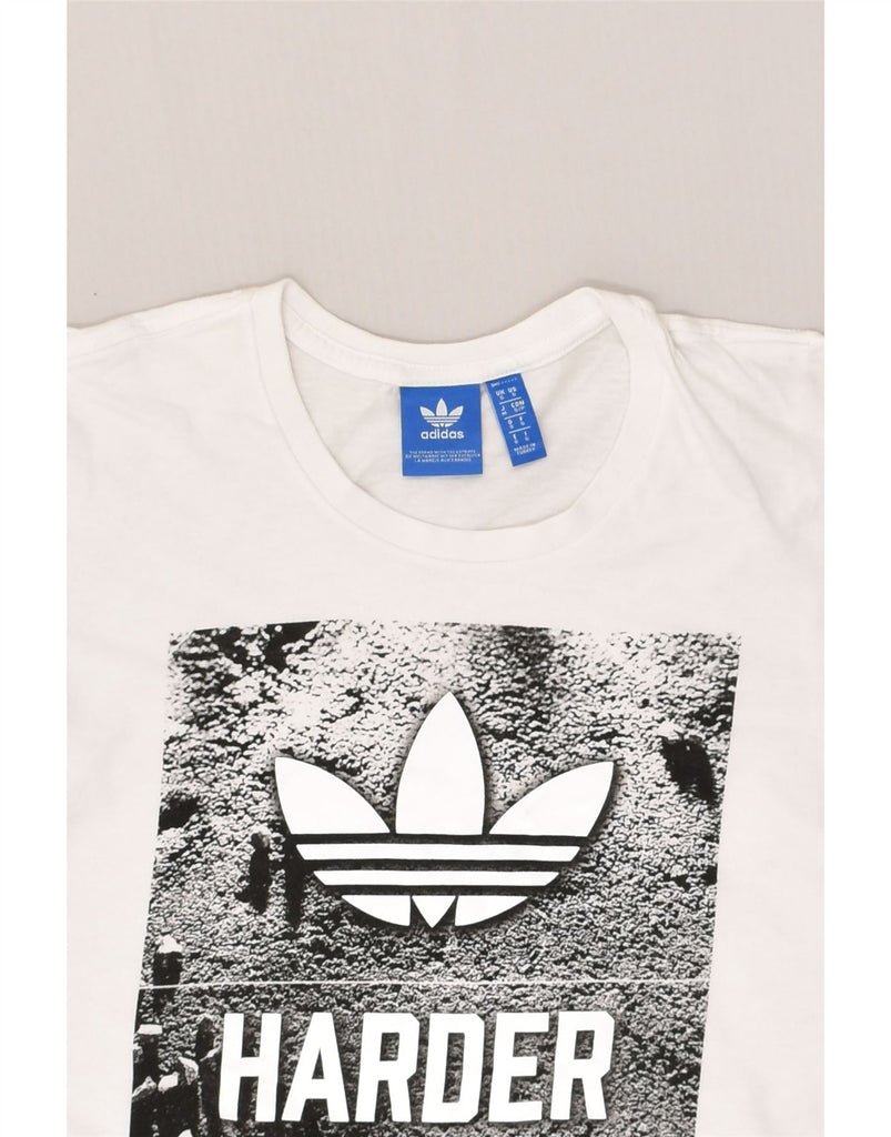 ADIDAS Mens Graphic T-Shirt Top Small White | Vintage Adidas | Thrift | Second-Hand Adidas | Used Clothing | Messina Hembry 