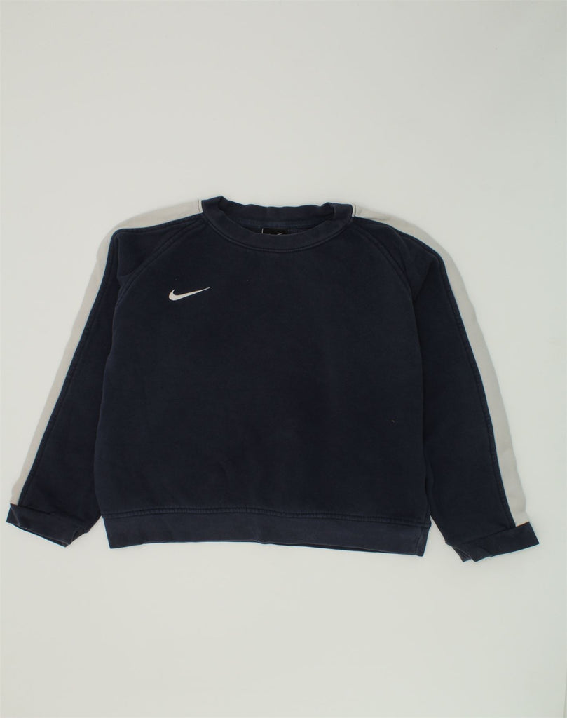 NIKE Boys Sweatshirt Jumper 8-9 Years Small Navy Blue Cotton | Vintage Nike | Thrift | Second-Hand Nike | Used Clothing | Messina Hembry 