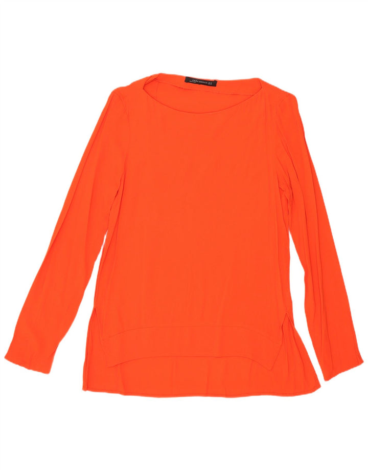Zara Womens Top Long Sleeve UK 6 XS Orange