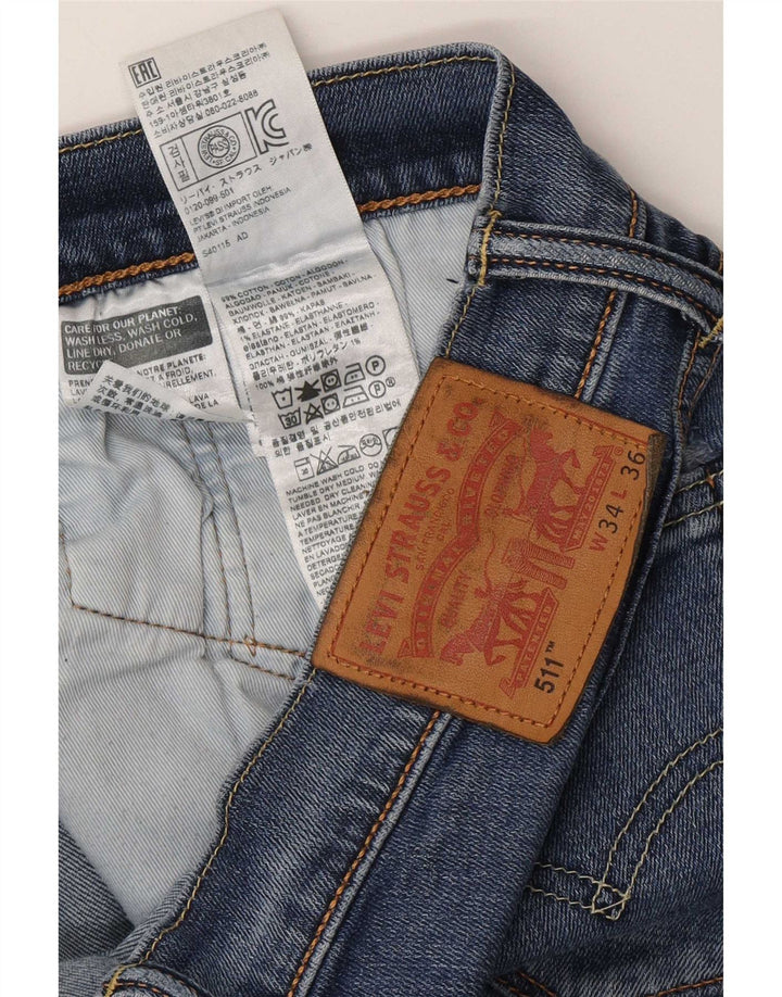 Levi's Mens 511 Slim Jeans W34 L32 Blue Cotton