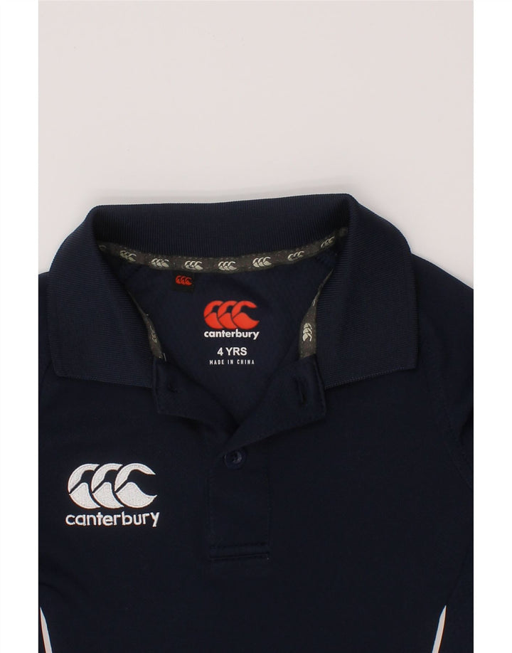 Canterbury Boys Graphic Polo Shirt 3-4 Years Navy Blue Polyester
